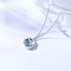 Unique Ocean 925 Silver Plated Mermaid Tears Necklace for Women, EVGG1061